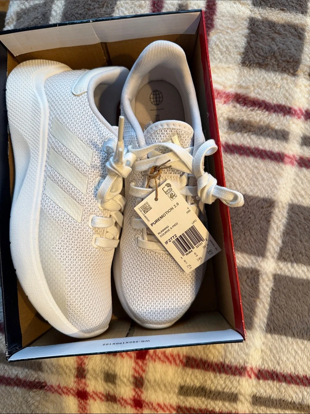 adidas White Mesh Lightweight Trainers - Picture 2 of 2
